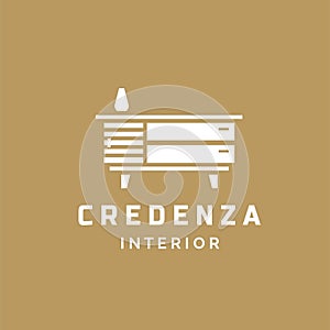 credenza home furniture logo modern vector