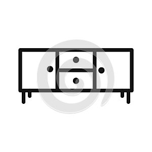 Credenza icon Black line art vector logo