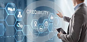 Credibility improvement. Modern business solution concept