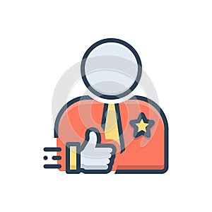 Color illustration icon for Credible, reliable and dependable photo