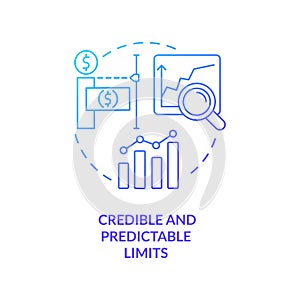 Credible and predictable limits blue gradient concept icon photo