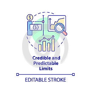 Credible and predictable limits concept icon photo