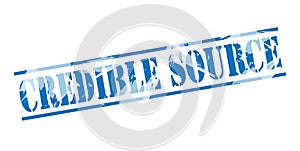 Credible source blue stamp photo
