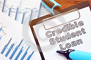 Credible Student Loan is shown on the conceptual photo photo