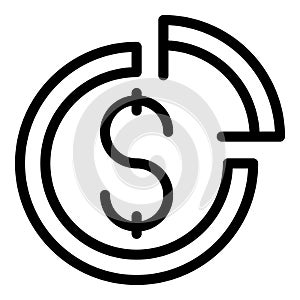 Credit amount icon outline vector. Tax deduction