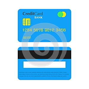Credit bank card payment. Business debit money vector currency commerce icon. Purchase cash design with chip. Plastic isolated fin