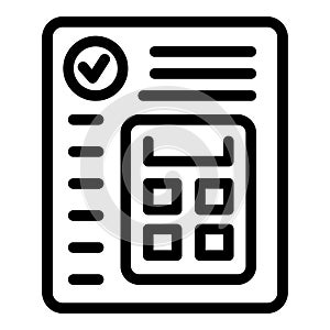 Credit calculator icon outline vector. Small bank
