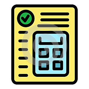 Credit calculator icon vector flat