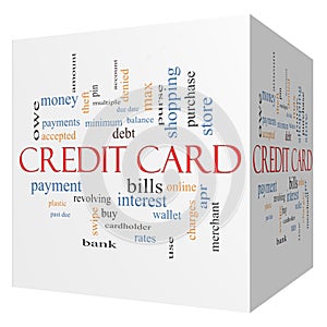 Credit Card 3D Cube Word Cloud Concept