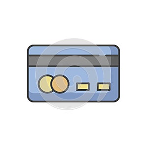 Credit card back RGB color icon