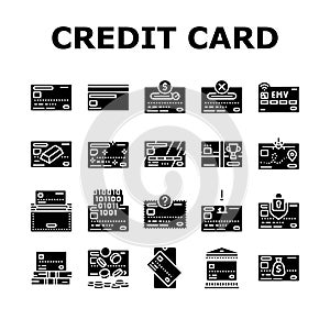 credit card bank payment money icons set vector