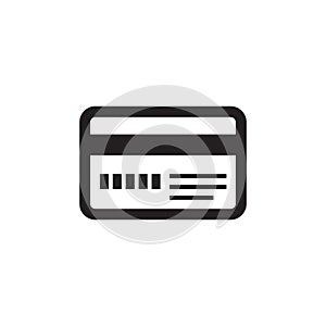 Credit card - black icon on white background vector illustration for website, mobile application, presentation, infographic.