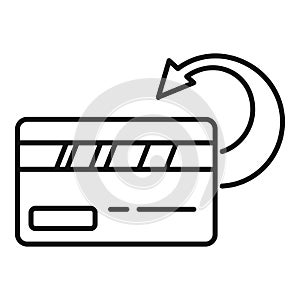 Credit card cash back icon, outline style