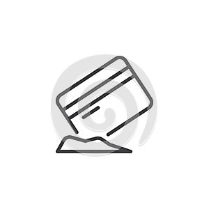 Credit card with cocaine outline icon