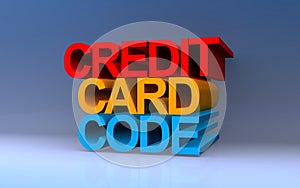 credit card code on blue