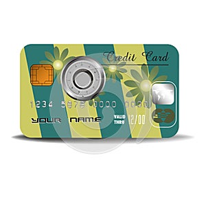 Credit card with combination lock