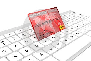 Credit card with computer keyboard