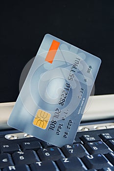 Credit card-computer keyboard