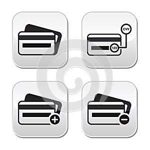 Credit Card, CVV code buttons set