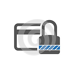 Credit card data security concept. Data encryption and protect credit card. Vector