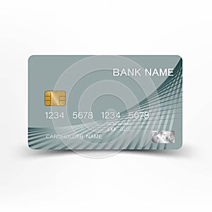 Credit card design. Mix silver with gray color.