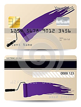 Credit card design with paint roller