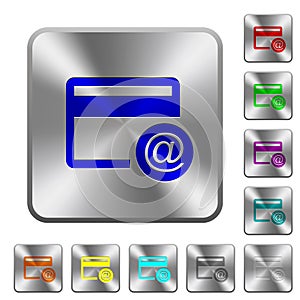 Credit card email notifications rounded square steel buttons