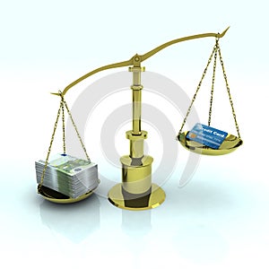 Credit card and euro currency