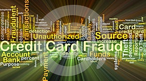 Credit card fraud background concept glowing