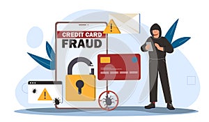 Credit card fraud vector concept