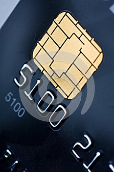 Credit card with gold chip