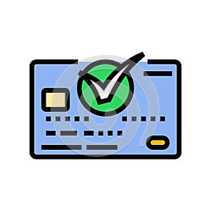 credit card green check color icon vector illustration