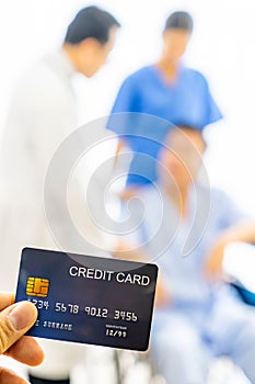 Credit card health insurance concept