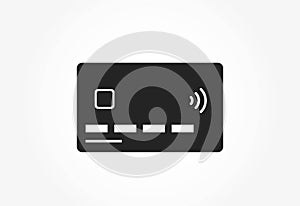 Credit card icon. bank payment card with nfc paypass, front side. banking web design symbol