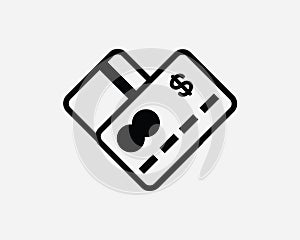 Credit Card Icon. Finance Bank Banking Payment Pay Loan Debit Financial ATM. Black White Sign Symbol EPS Vector