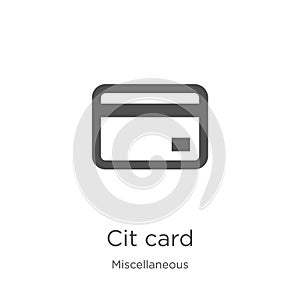 credit card icon vector from miscellaneous collection. Thin line credit card outline icon vector illustration. Outline, thin line