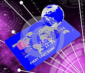 Credit Card Indicates Global World And Payment photo