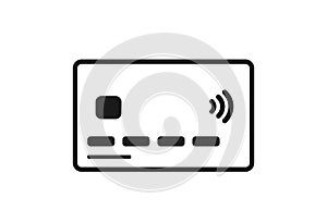 Credit card line icon. bank payment card with paypass. banking web design symbol