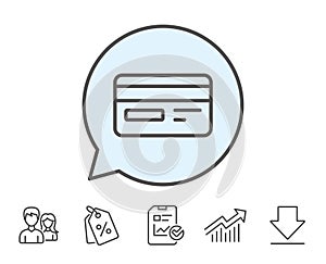 Credit card line icon. Bank payment method.