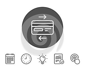 Credit card line icon. Bank payment method.