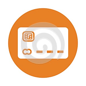 Credit card, master card icon. Orange color vector EPS