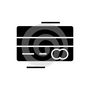 Credit card - mastercard icon, vector illustration, black sign on isolated background photo