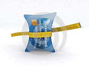 Credit card in measuring tape photo