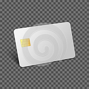 Credit card mockup. Debit 3D realistic vector bank blank card. Vector plastic empty chip card