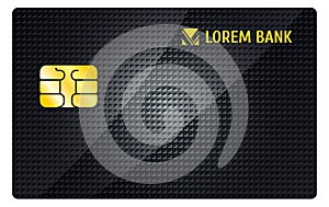 Credit card mockup. Realistic front side plastic banking money