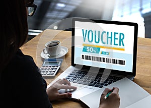 Credit Card Online Technology Shopping and Gift Card Voucher Coupon Concept