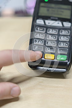 Credit card payment, buy and sell products and service. Password set in card reader