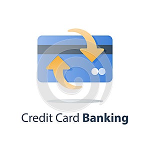Credit card, payment method, bank services, cash back, financial solution, deposit and withdraw