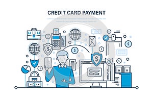 Credit card payment, secure transactions, finance, bank, banking, money transfers. photo