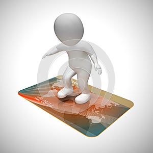 Credit card payments icon shows retail finance - 3d illustration